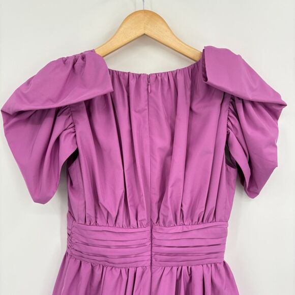 Express V-neck Puff Sleeve Pleated Romper Light Purple, Sz 2, New Year's Party - Picture 5 of 9